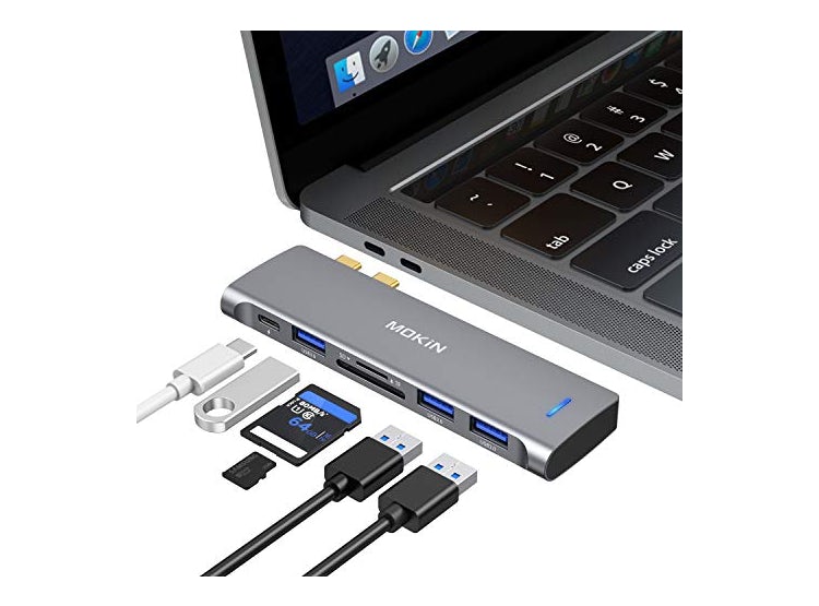 Ripley - ADAPTADOR USB C PARA MACBOOK PRO/AIR MOKIN USB C HUB MACBOOK PRO  ACCESORIOS CON 3 PUERTOS USB 3.0