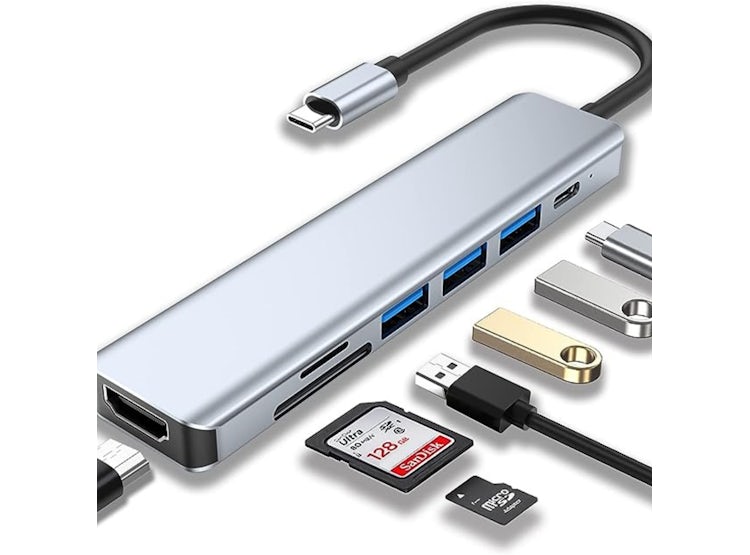 Ripley - ADAPTADOR 7 EN 1 MACKBOOK WIN HUB USB HDMI TIPO-C UNIVERSAL